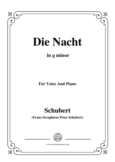 Schubert-Die Nacht,in g minor,D.534,for Voice and Piano (arr. MSM)