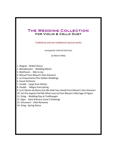 Wedding Collection for Violin & Cello Duet (arr. Marion Maby)