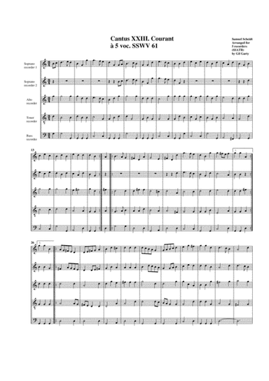 Courant SSWV 61 (arrangement for 5 recorders) (arr. Gil Garty)
