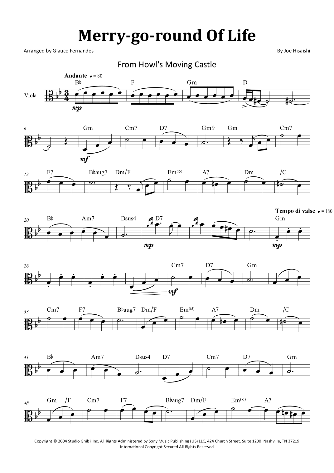 Merry-go-round Of Life (arr. Glauco Fernandes)