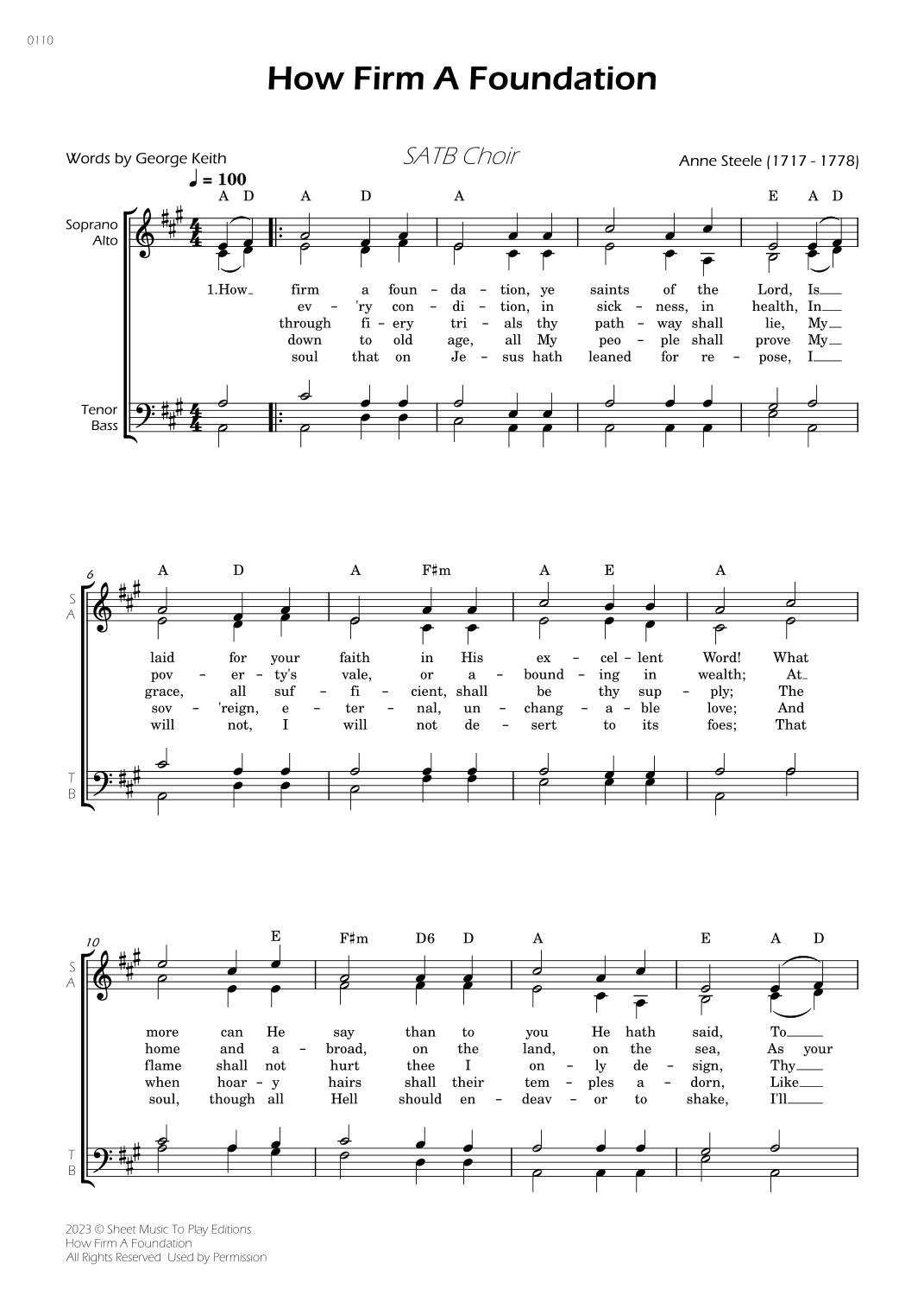 How Firm A Foundation - SATB Choir - W/Chords (arr. César Madeira)