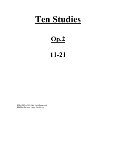Ten Etudes Suite 10-21