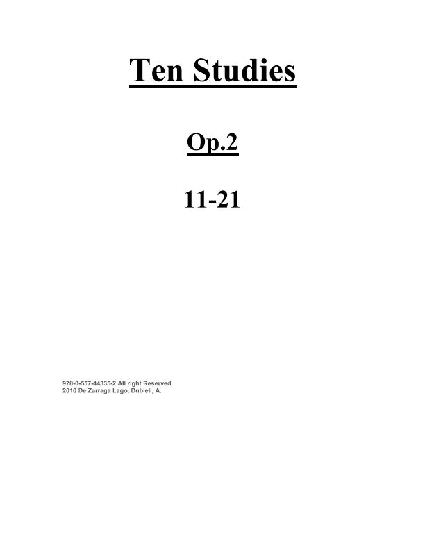 Ten Etudes Suite 10-21