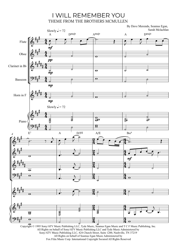 I Will Remember You (arr. Alex Nunes Rodrigues)