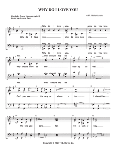 Why Do I Love You? (arr. Walter Latzko)