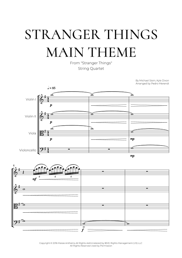 Stranger Things Main Title Theme (arr. Pedro Merendi)