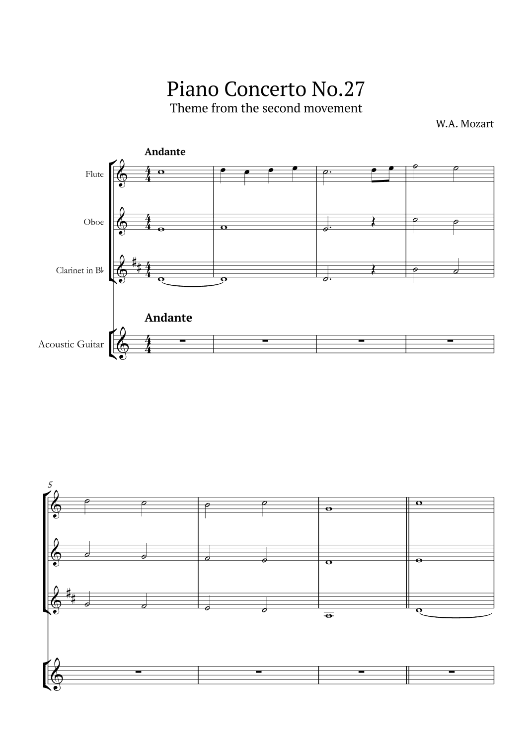 Piano Concerto No.27 (arr. André Nusa)