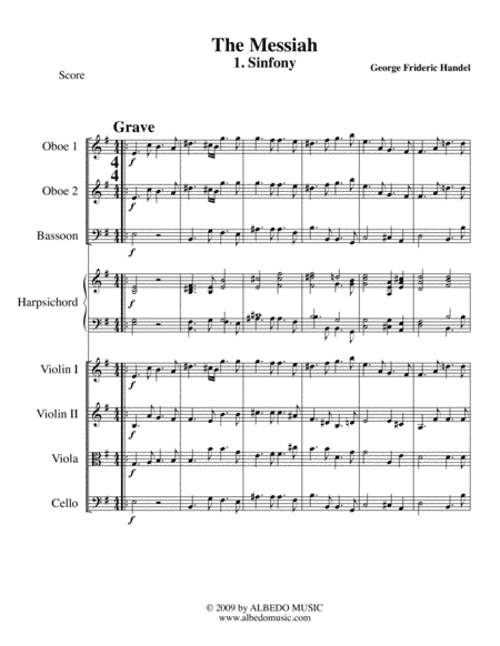 Sinfony from The Messiah for Chamber Orchestra (arr. Doug Clyde)