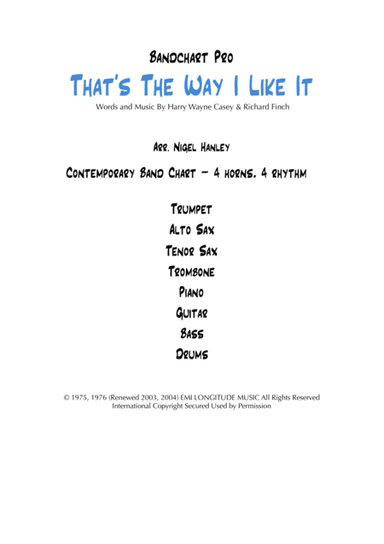That's The Way (i Like It) (arr. Nigel Hanley)