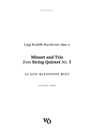 Minuet by Boccherini for Low Saxophone Duet (arr. Ander)
