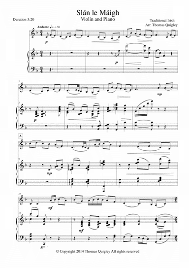Slán le Máigh (arr. Thomas Quigley)