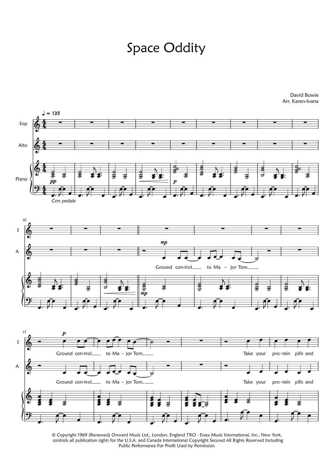 Space Oddity (arr. Karen Ivana)