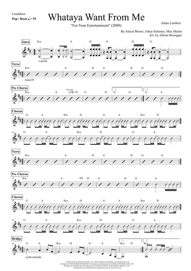 What Ya Want From Me (arr. Adrian Bissegger)