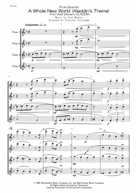 A Whole New World (from 'Aladdin') (arr. Tsuyoshi Yoroiguma)