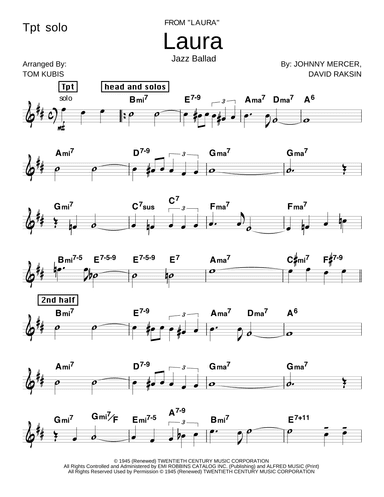 Laura (arr. Tom Kubis)