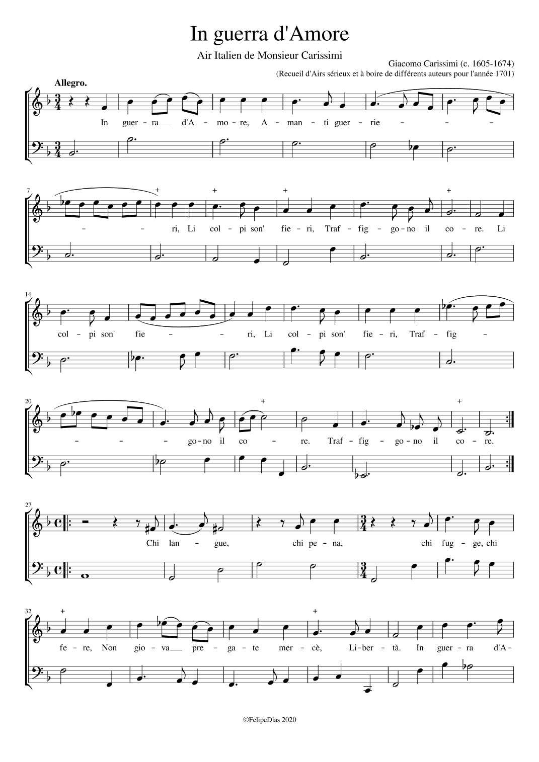 In guerra d'amore (arr. Early Music Scores)