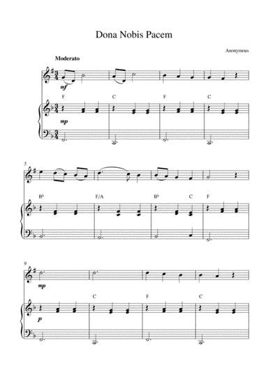 Dona Nobis Pacem (for Bb trumpet solo and piano accompaniment) (arr. Kaiserin Rebecca)