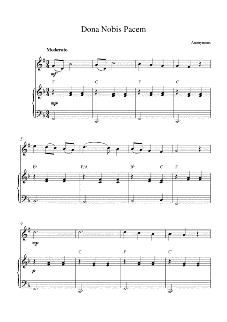 Dona Nobis Pacem (for Bb trumpet solo and piano accompaniment) (arr. Kaiserin Rebecca)