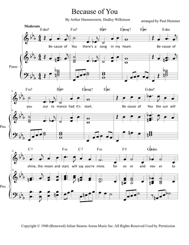 Because Of You (arr. Paul Hemmer)