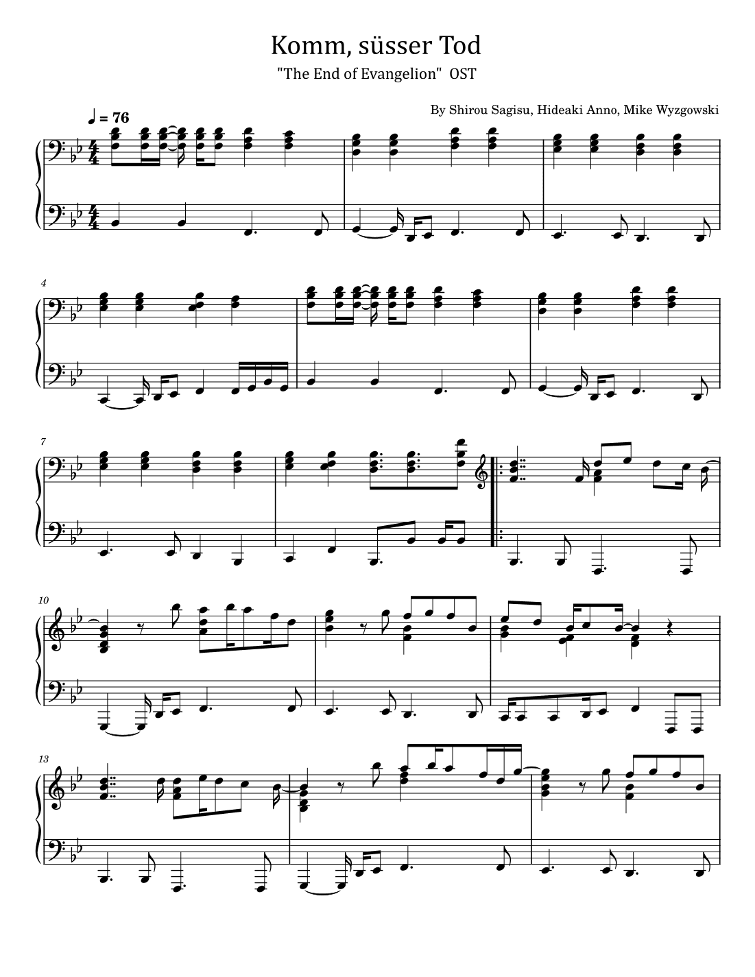 Komm, Susser Tod (arr. poon)