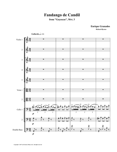 El Fandango de Candil (Fandango by Candlelight) for String Orchestra (arr. Richard Byrnes)