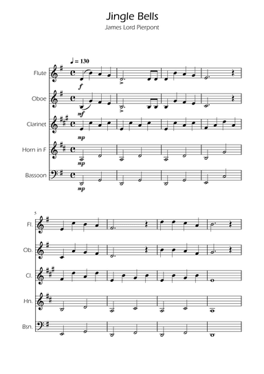 Jingle Bells - Woodwind Quintet (arr. Ygor Nunes)
