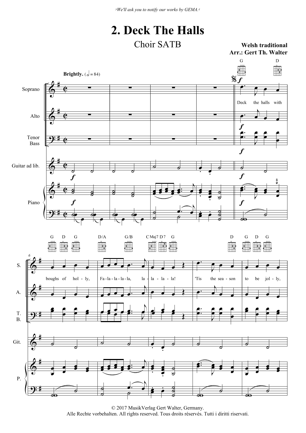 Deck The Halls (arr. Gert Th. Walter)
