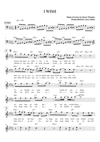 I Wish (arr. Luca Aletta)