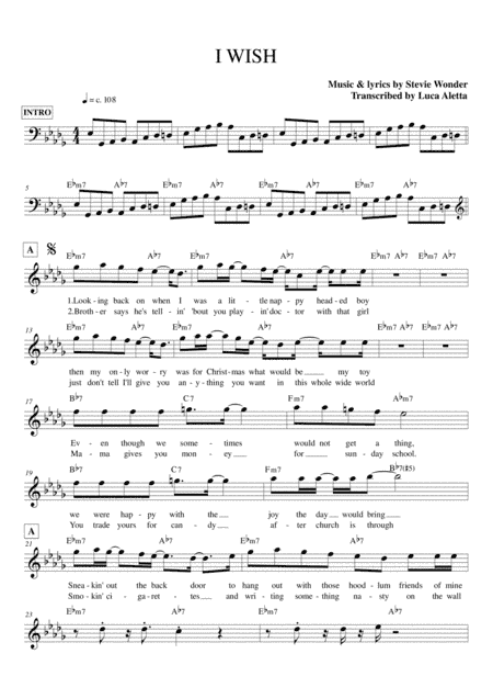 I Wish (arr. Luca Aletta)