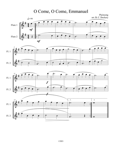 O Come, O Come, Emmanuel (Flute Duet) (arr. B. C. Dockery)