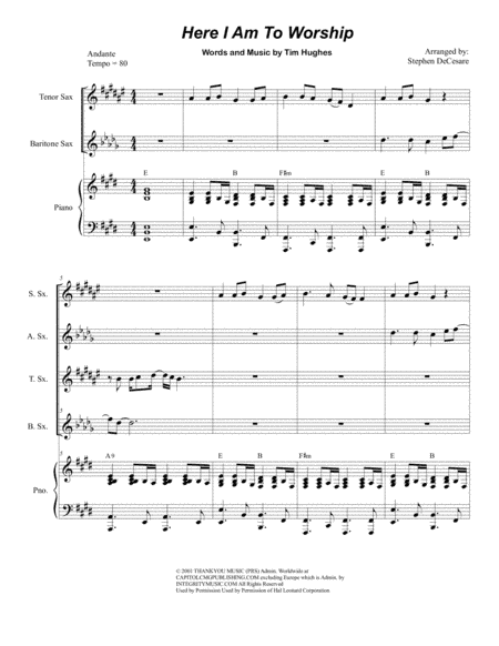 Here I Am To Worship (arr. Stephen DeCesare)