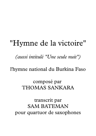 Hymne de la victoire (arr. Sam Bateman)