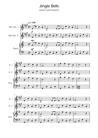 Jingle Bells - Alto Sax Duet w/ Piano (arr. Ygor Nunes)