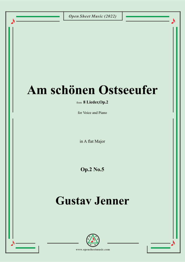 Jenner-Am schönen Ostseeufer,in A flat Major,Op.2 No.5 (arr. OSM Press)