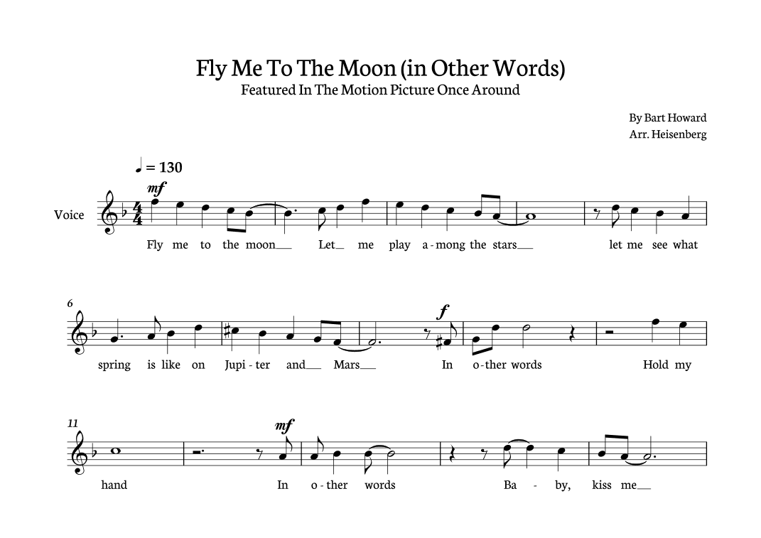 Fly Me To The Moon (in Other Words) (arr. Heisenberg)