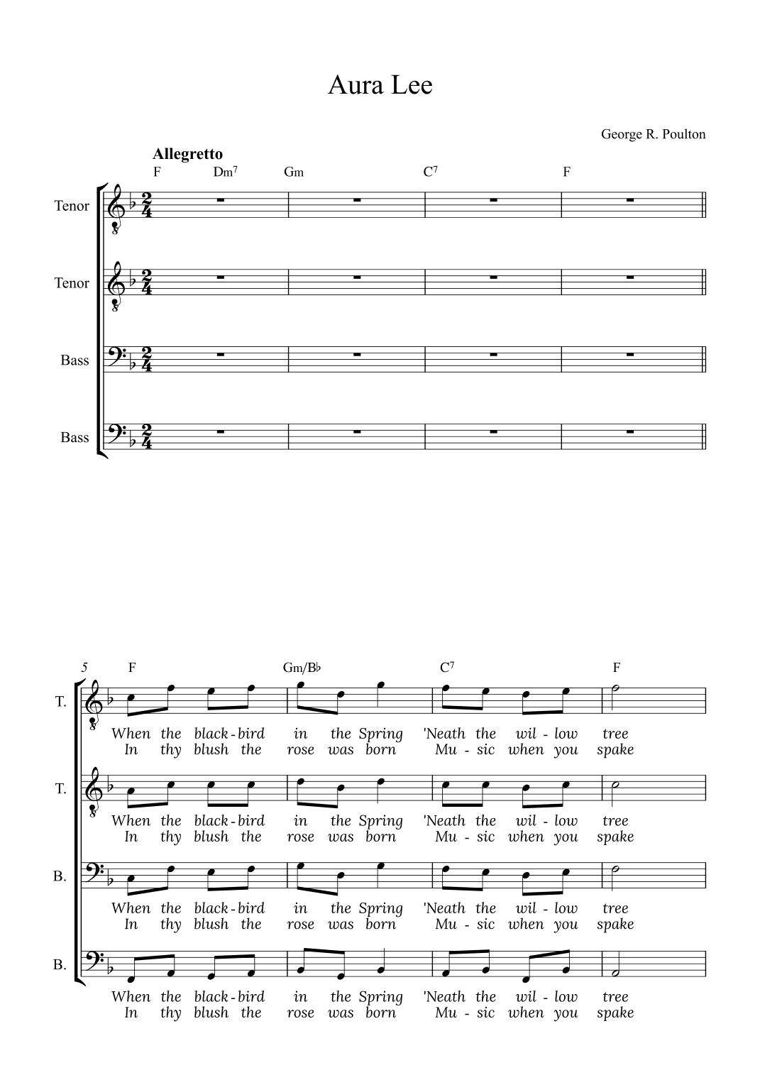 Aura Lee (arr. Alex Nunes Rodrigues)