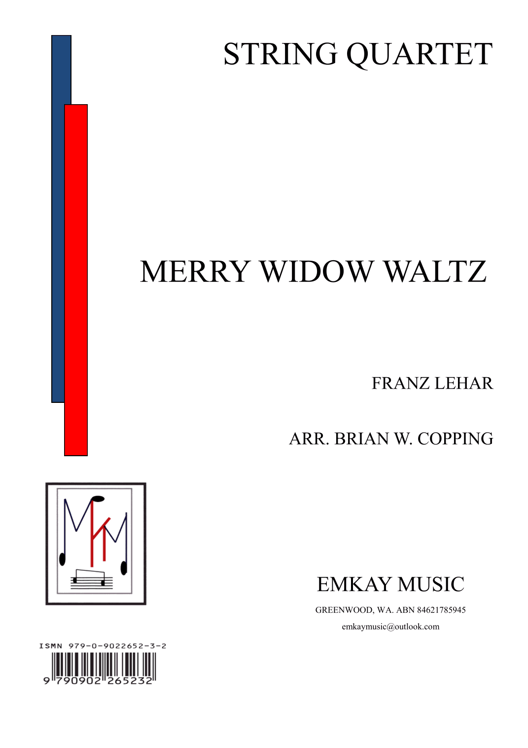 MERRY WIDOW WALTZ – STRING QUARTET (arr. BRIAN W. COPPING)