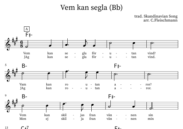 Vem kan segla (arr. Christoph Fleischmann)