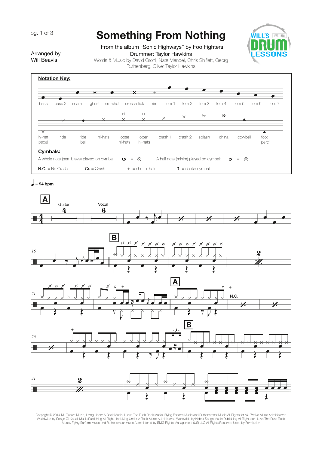 Something From Nothing (arr. Will Beavis)