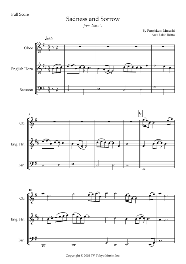 Sadness And Sorrow (arr. Fabio Britto)