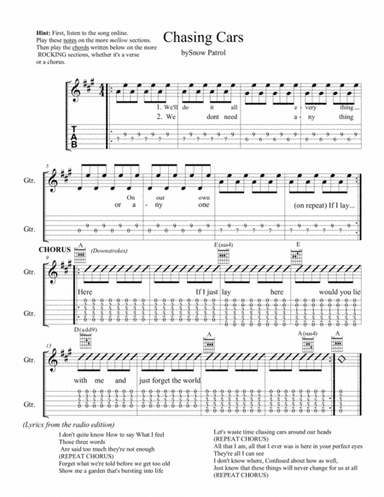 Chasing Cars (arr. Isaac Gish)