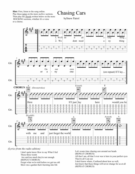 Chasing Cars (arr. Isaac Gish)