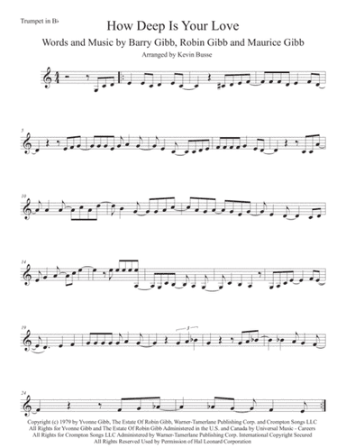 How Deep Is Your Love  from the Motion Picture SATURDAY NIGHT FEVER (arr. Kevin Busse)