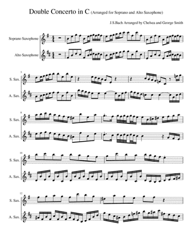 Bach Double Concerto in C arranged for soprano and alto saxophone (arr. Chelsea Smith and George Smith)