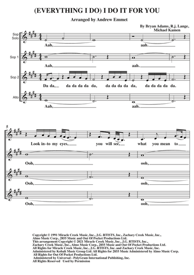 (everything I Do) I Do It For You (arr. Andrew Emmet)