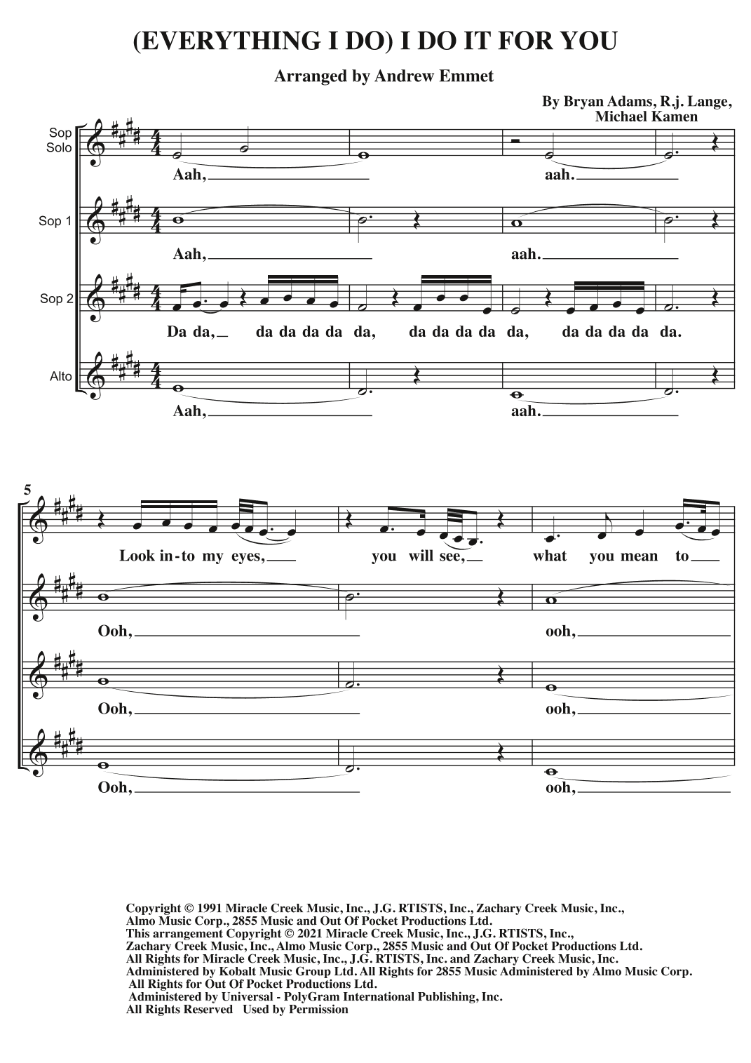 (everything I Do) I Do It For You (arr. Andrew Emmet)