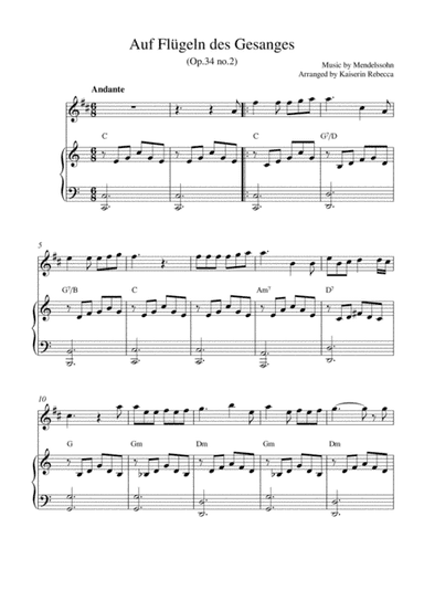 Auf Flügeln des Gesanges (Op.34 no.2) (arr. Kaiserin Rebecca)