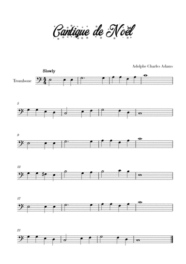 Cantique de Noël (for Trombone) (arr. Cadenza Editions)