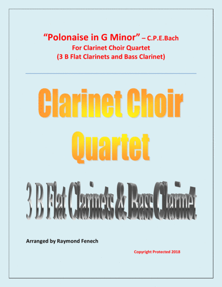 Polonaise in G Minor - Clarinet Choir Quartet (3 B Flat Clarinets and Bass Clarinet) (arr. Raymond Fenech)