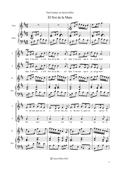 El Noi de la Mare (arr. Sylvia Miles)